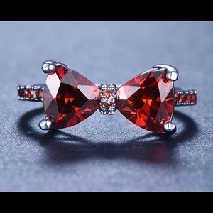 Sterling silver ruby cz ring